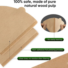 40pcs Cone Coffee Filter Paper Unbleached for Pour Over and Drip C