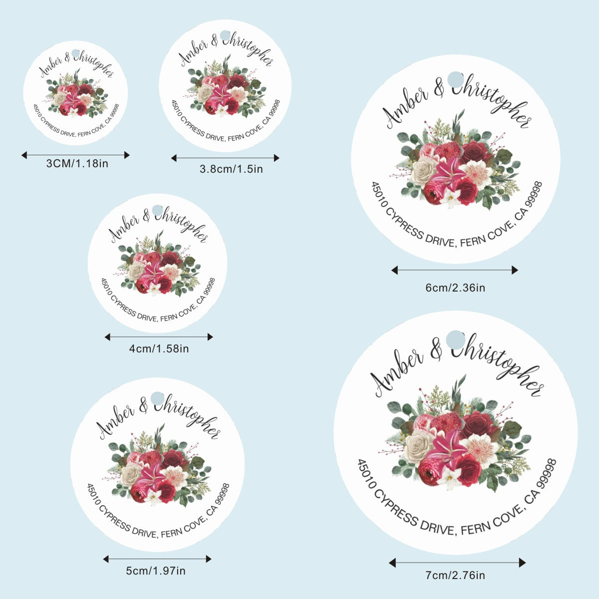 Custom Wedding Tags with Name & Date - Personalized Thank You Gift Tags