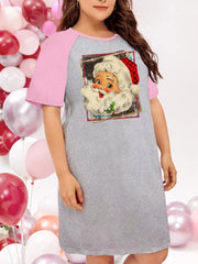 Leopard Santa Claus Graphic Print Nightdress