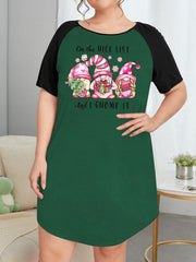 Christmas Gnomes Raglan Sleeve Tee Sleep Dress
