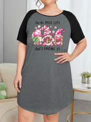 Christmas Gnomes Raglan Sleeve Tee Sleep Dress