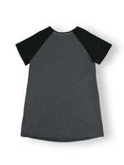 Floral & Letter Print Raglan Sleeve Tee Sleep Dress