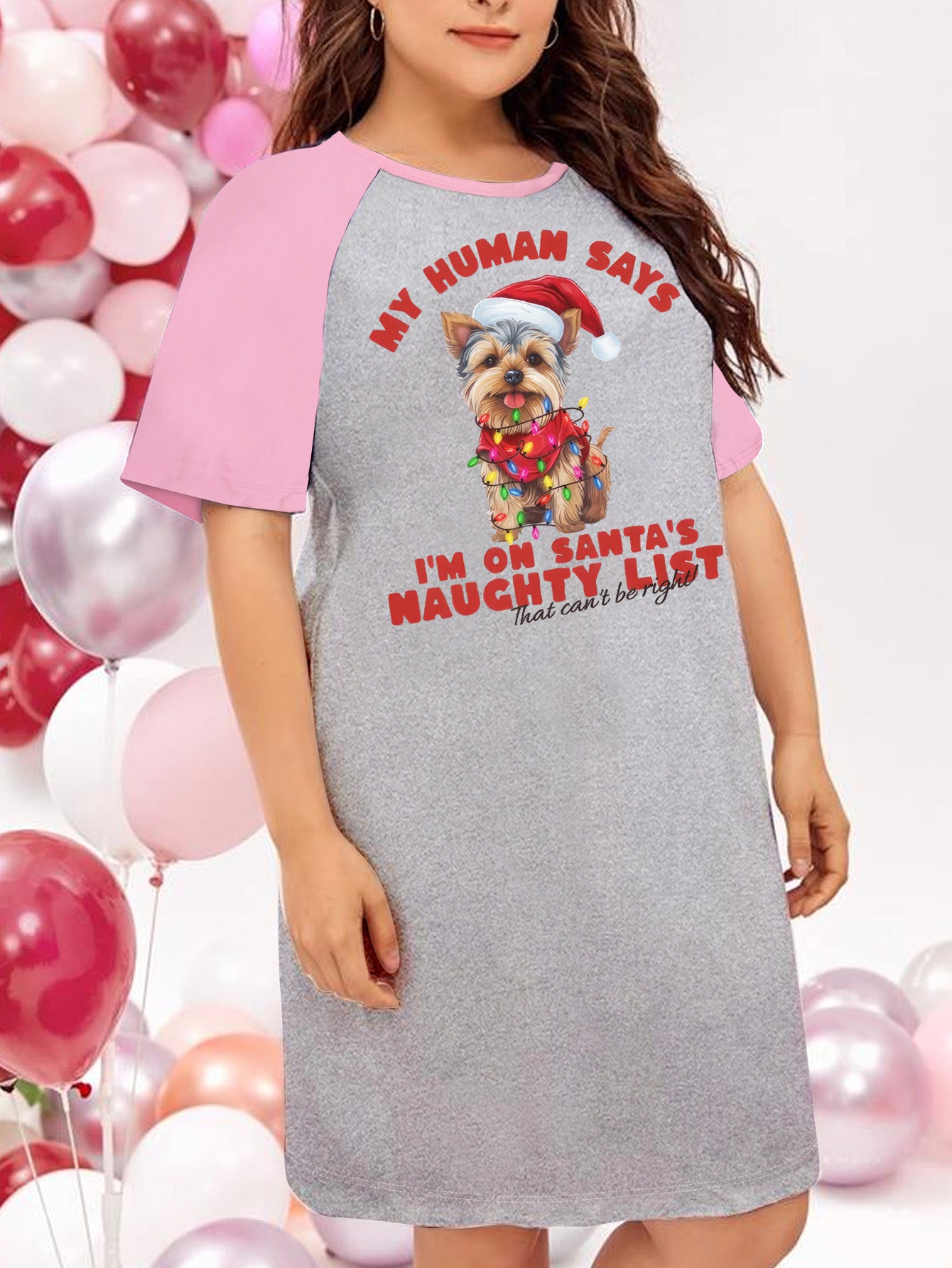 Christmas Nightdress Women's Tee Sleep Dress