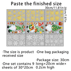Christmas Tree & Gnome Wall Decals Static Cling Glass Window Stickers