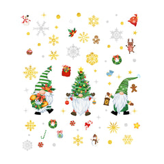 Christmas Tree & Gnome Wall Decals Static Cling Glass Window Stickers