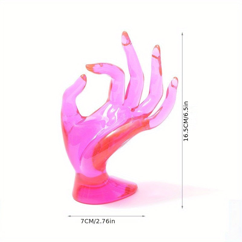 Unique Hand Shaped Jewelry Holder with Transparent Plastic Design