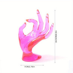 Unique Hand Shaped Jewelry Holder with Transparent Plastic Design