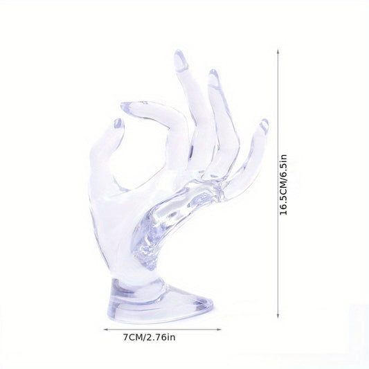 Unique Hand Shaped Jewelry Holder with Transparent Plastic Design