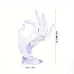 Unique Hand Shaped Jewelry Holder with Transparent Plastic Design
