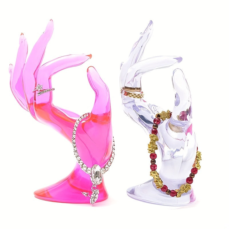 Unique Hand Shaped Jewelry Holder with Transparent Plastic Design
