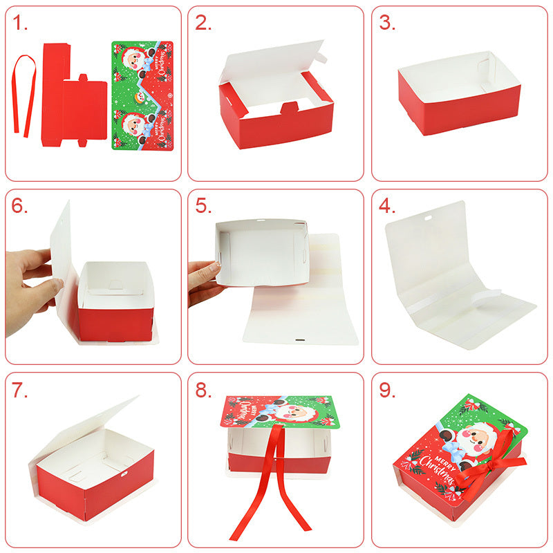 5pcs Christmas Candy Gift Boxes Bag Book Shape Santa Claus Chocolate Box