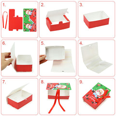 5pcs Christmas Candy Gift Boxes Bag Book Shape Santa Claus Chocolate Box