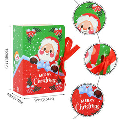 5pcs Christmas Candy Gift Boxes Bag Book Shape Santa Claus Chocolate Box