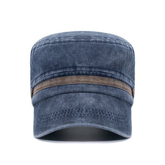 Distressed Cotton Flat Hat for Men