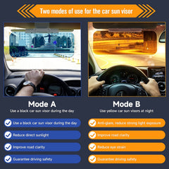 2 in 1 Car Sun Visor Night Anti Glare UV Blocking Sunscreen Non Glare Goggles