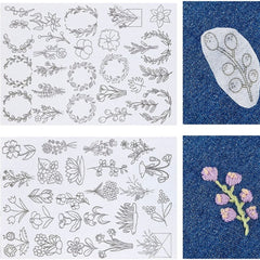 DIY Stitching Embroidery Paper Crafts Flowers & Leaf Designs Sewing Supplies