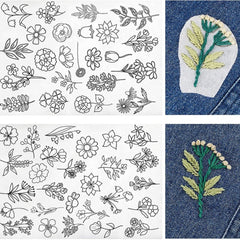 DIY Stitching Embroidery Paper Crafts Flowers & Leaf Designs Sewing Supplies