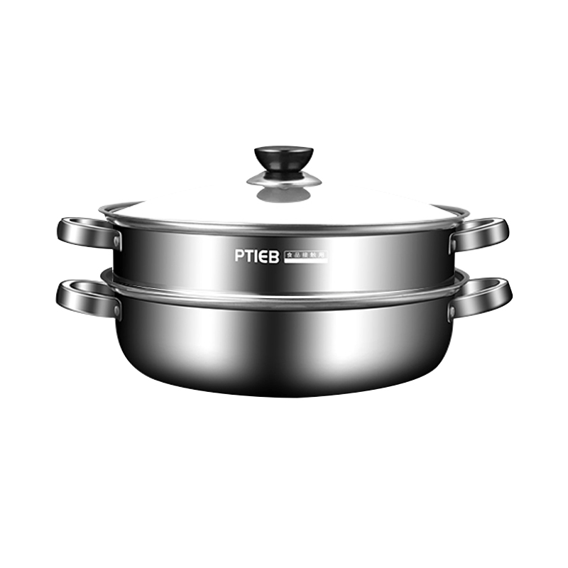 3pcs Stainless Steel Double Ear Steamer Set