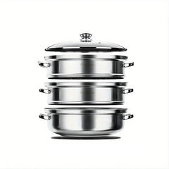 3pcs Stainless Steel Double Ear Steamer Set