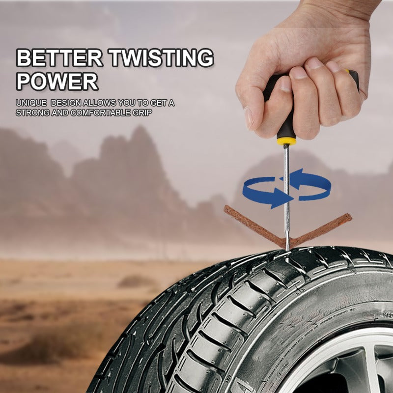 8pcs Tire Repair Kit w/ Rubber Strips Tubeless Puncture Plug Set