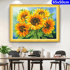 Sunflower Cross Stitch Kit Full Embroidery Home Wall Decor