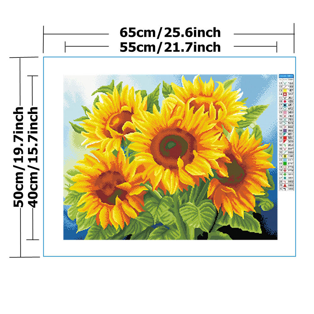 Sunflower Cross Stitch Kit Full Embroidery Home Wall Decor