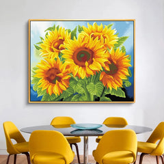 Sunflower Cross Stitch Kit Full Embroidery Home Wall Decor