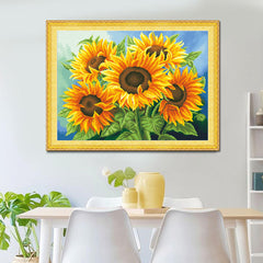 Sunflower Cross Stitch Kit Full Embroidery Home Wall Decor