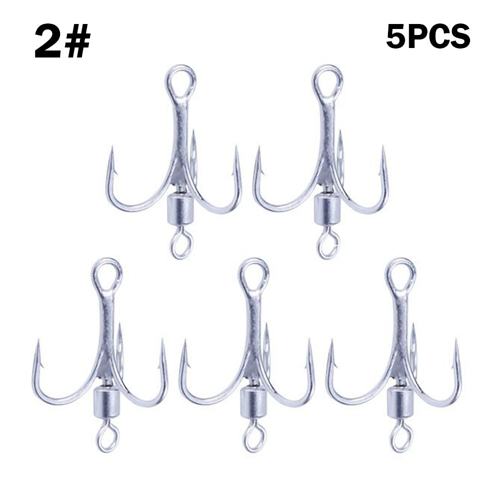 5Pcs Fishing Treble Hook High Carbon Steel Vibration Sequin Hook