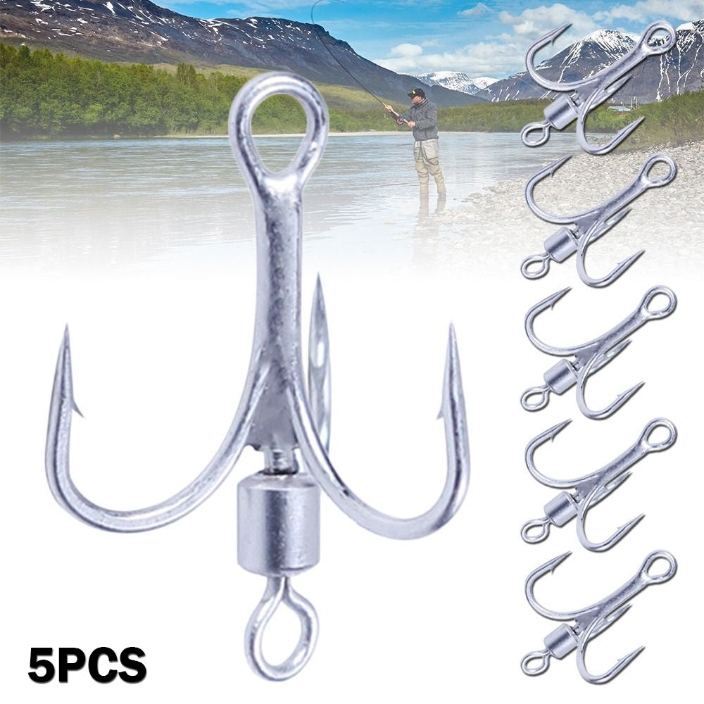 5Pcs Fishing Treble Hook High Carbon Steel Vibration Sequin Hook