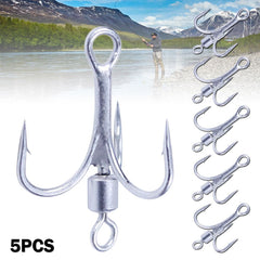 5Pcs Fishing Treble Hook High Carbon Steel Vibration Sequin Hook