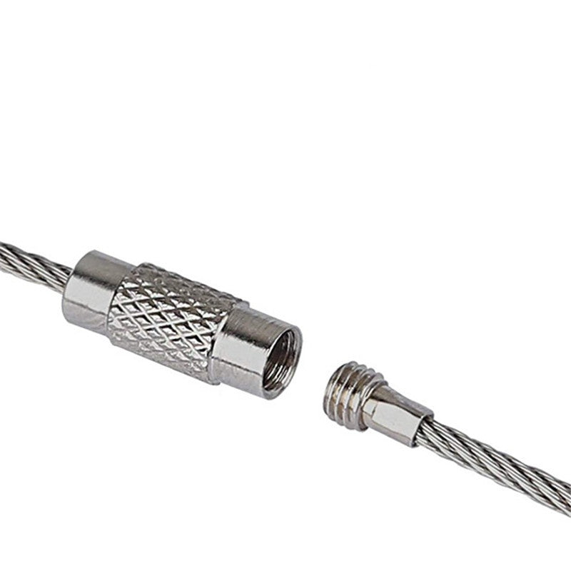5pcs Stainless Steel Wire Keychain Cable Key Holder Keyring