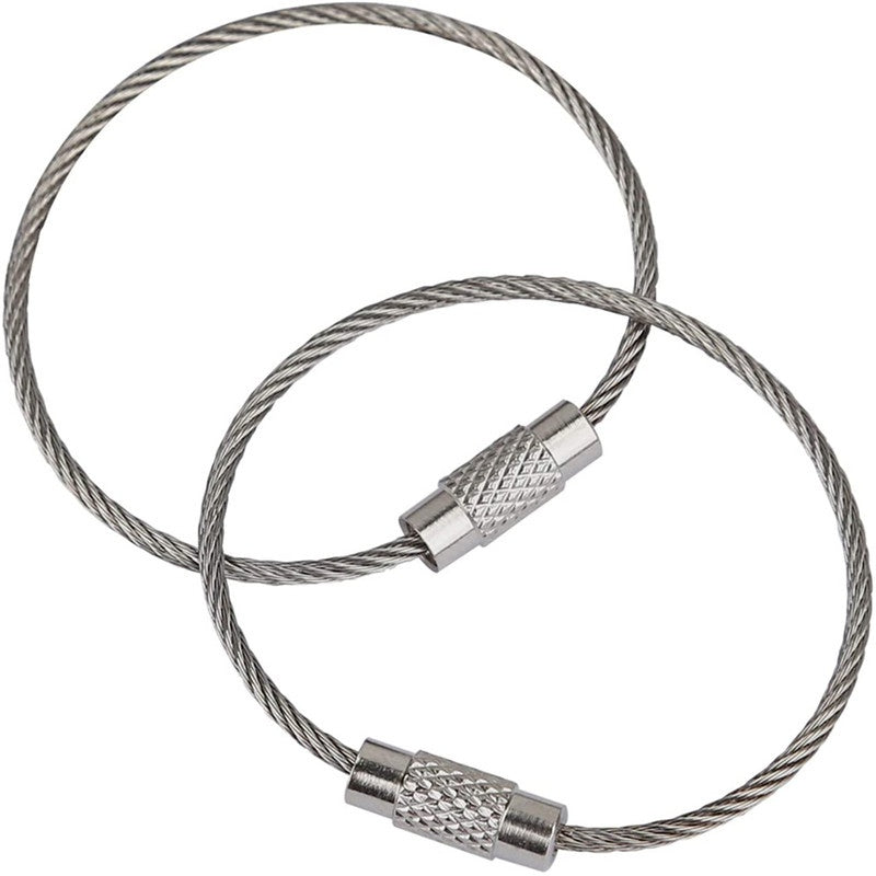 5pcs Stainless Steel Wire Keychain Cable Key Holder Keyring
