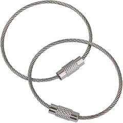 5pcs Stainless Steel Wire Keychain Cable Key Holder Keyring