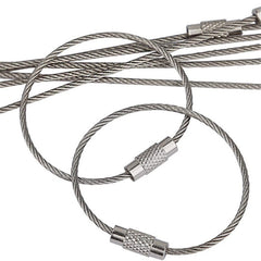 5pcs Stainless Steel Wire Keychain Cable Key Holder Keyring