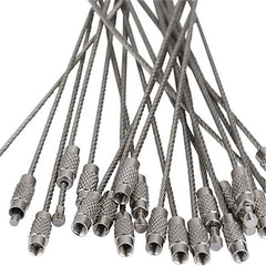 5pcs Stainless Steel Wire Keychain Cable Key Holder Keyring