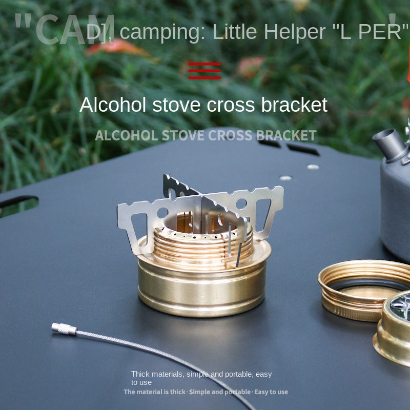 Outdoor Alcohol Stove Cross Bracket Stainless Steel Camping Accessories