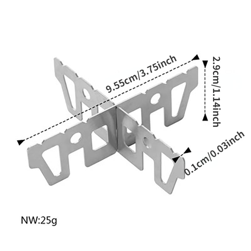 Outdoor Alcohol Stove Cross Bracket Stainless Steel Camping Accessories