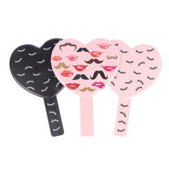 Heart Shape Makeup Mirror with Handle for Outdoor Eyelash Extension