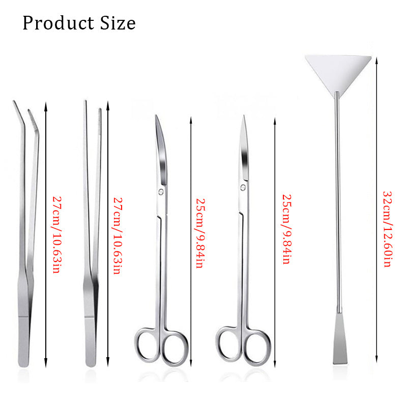 Aquarium Scissor Tweezers Tool Set Stainless Steel Aquatic Plants Maintenance