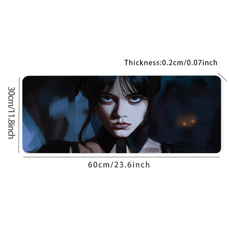 Goth Girl Desk Mat Large Gaming Mouse Pad E Sports Office Keyboard Pad
