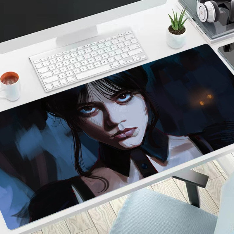 Goth Girl Desk Mat Large Gaming Mouse Pad E Sports Office Keyboard Pad