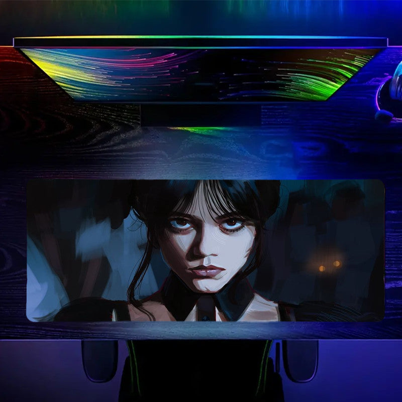 Goth Girl Desk Mat Large Gaming Mouse Pad E Sports Office Keyboard Pad
