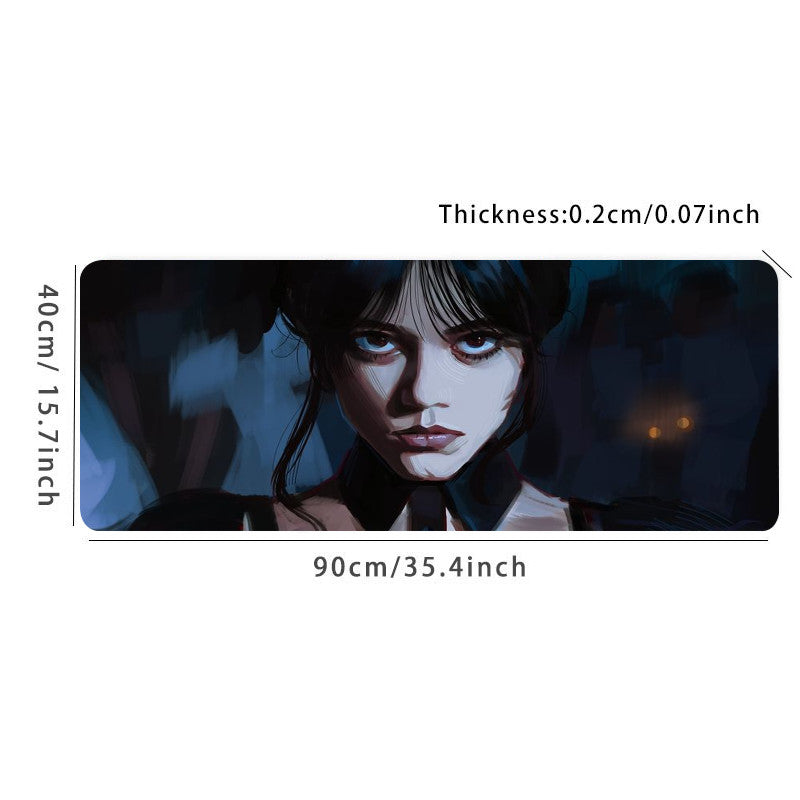 Goth Girl Desk Mat Large Gaming Mouse Pad E Sports Office Keyboard Pad