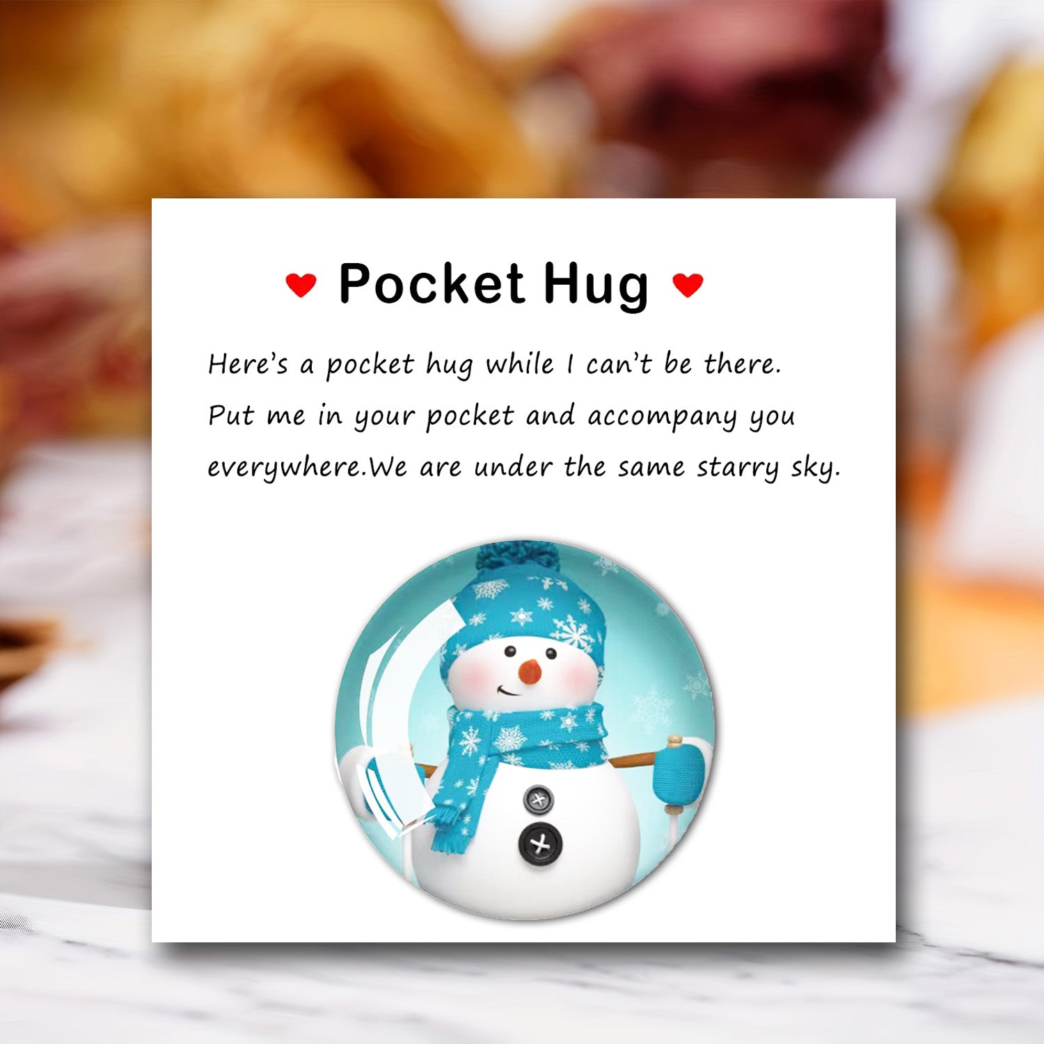 Resin Animal Pocket Hug Decoration with Encouraging Card
