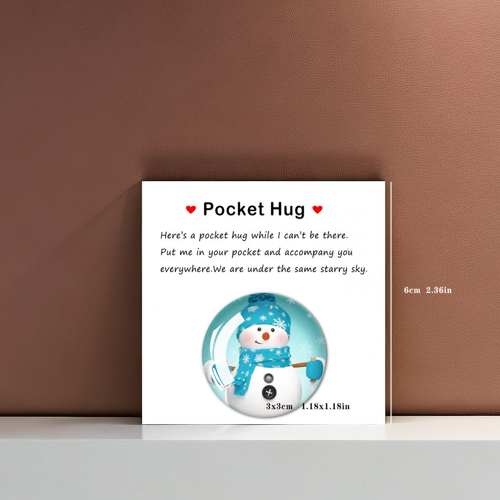 Resin Animal Pocket Hug Decoration with Encouraging Card