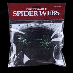 Halloween Spider Webs with 2 Small Spiders, Haunted House Decor