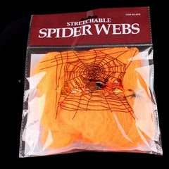 Halloween Spider Webs with 2 Small Spiders, Haunted House Decor