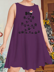 Christmas Nightdress Women's Christmas Tree Pattern Sleep Dress