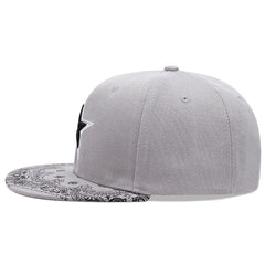 Adjustable Pentagram Floral Snapback Baseball Cap